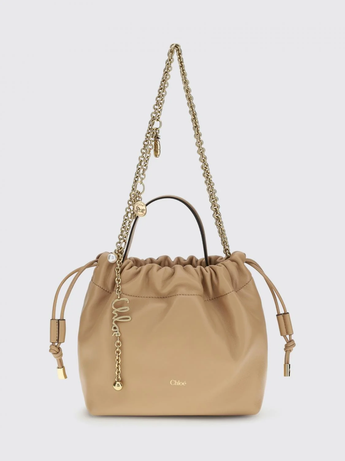 icons mini nappa leather bucket bag chloé