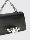 jewelled croc print leather bag