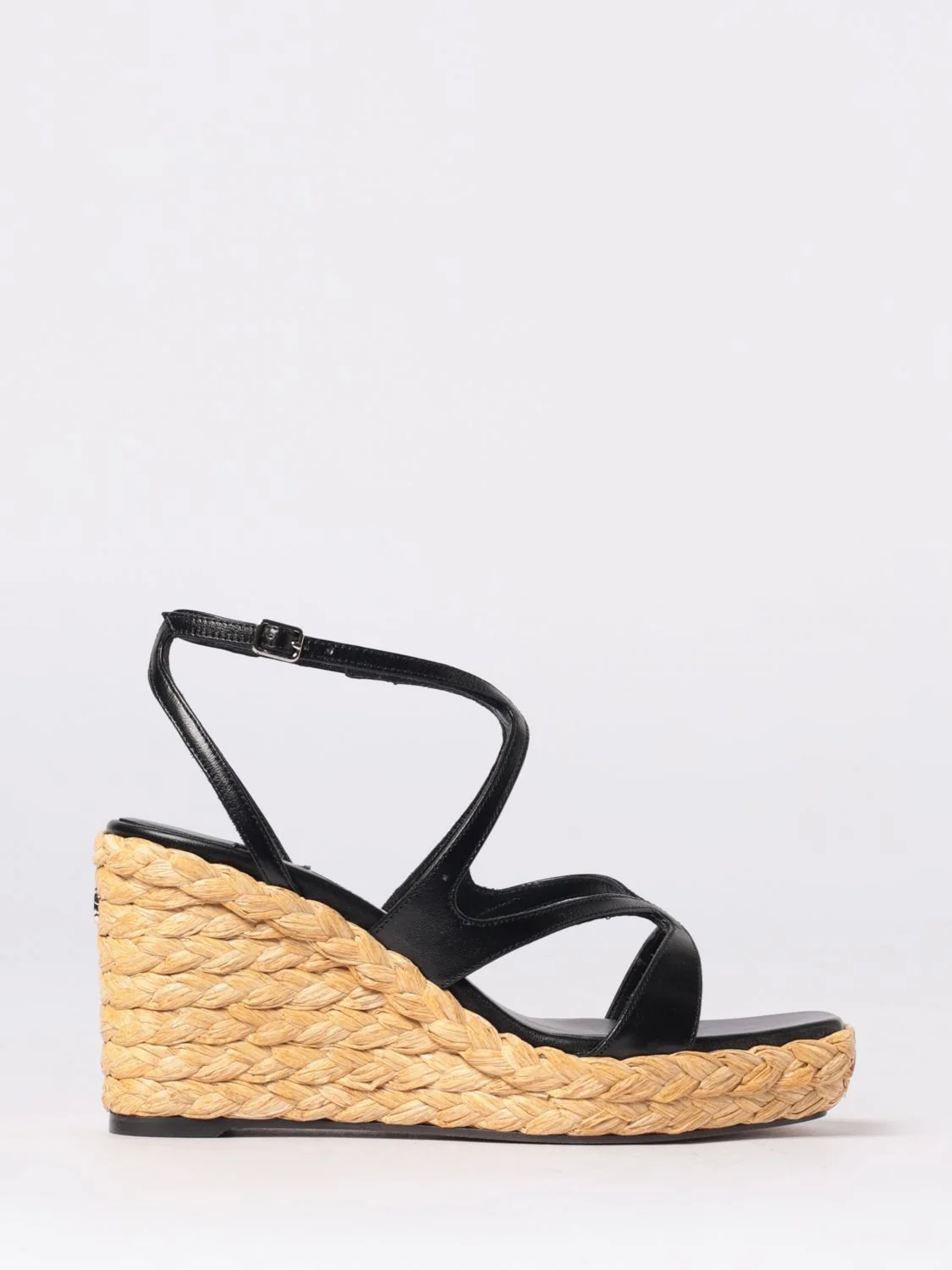 JIMMY CHOO 38 ayla leather wedge sandal