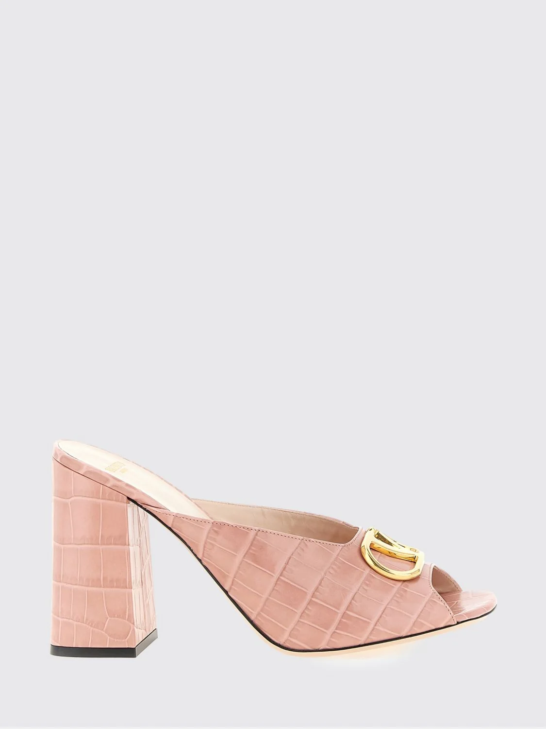VALENTINO GARAVANI 35 vlogo signature crocodile print leather mules