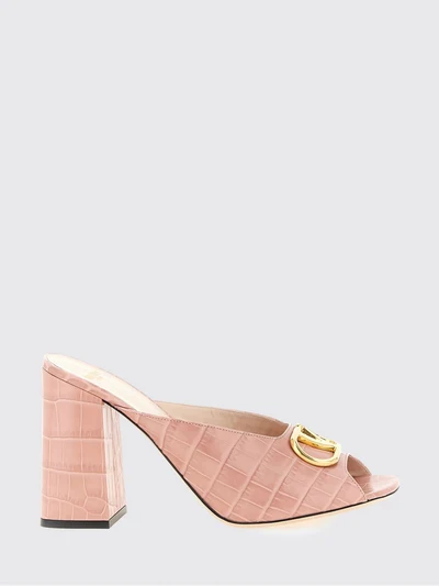vlogo signature crocodile print leather mules
