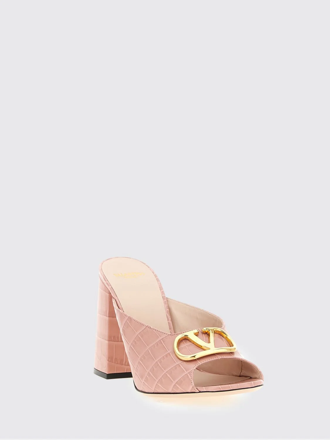 vlogo signature crocodile print leather mules