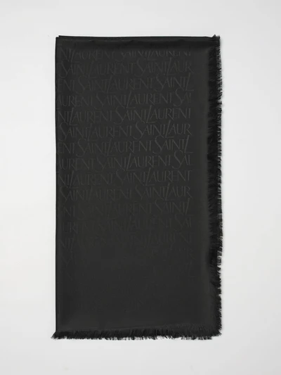 silk blend scarf with jacquard logo