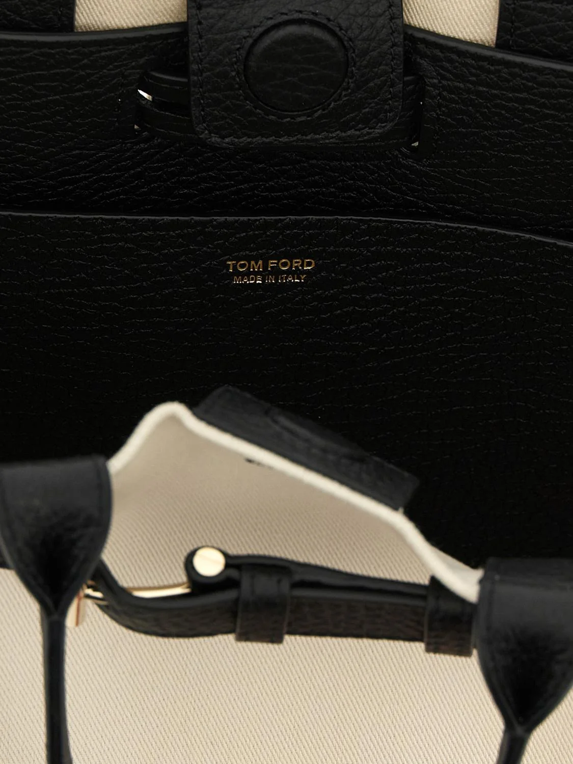 audrey cotton twill and leather bag