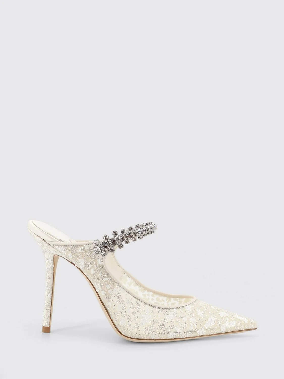bing lace mules with set rhinestones
