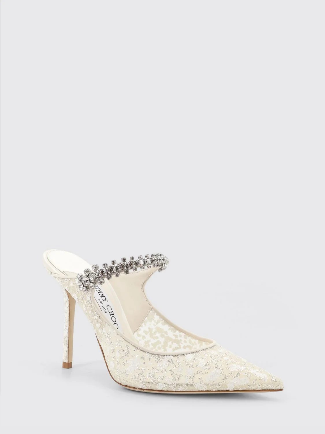 bing lace mules with set rhinestones