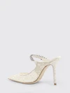bing lace mules with set rhinestones