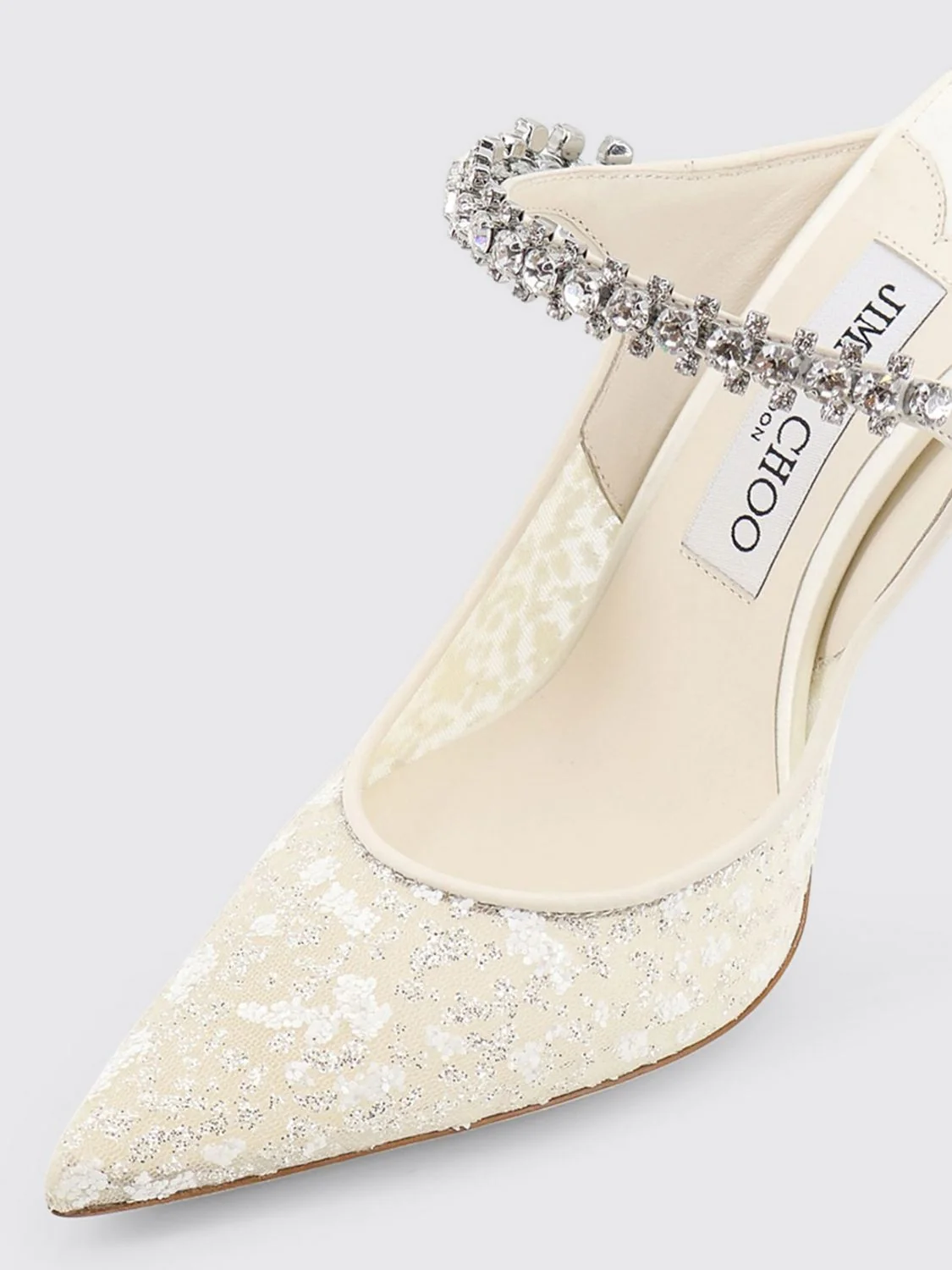 bing lace mules with set rhinestones
