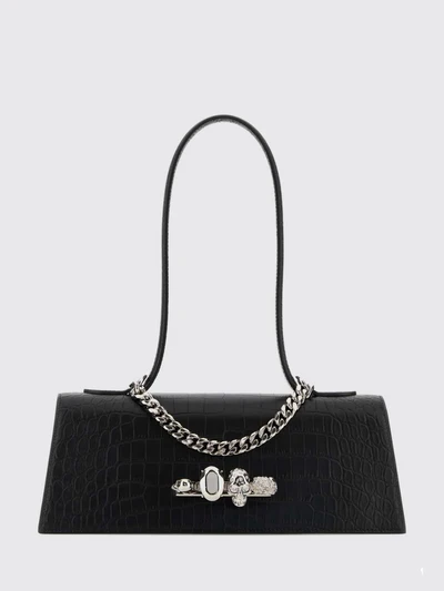 jewelled croc-print leather bag