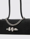 jewelled croc-print leather bag