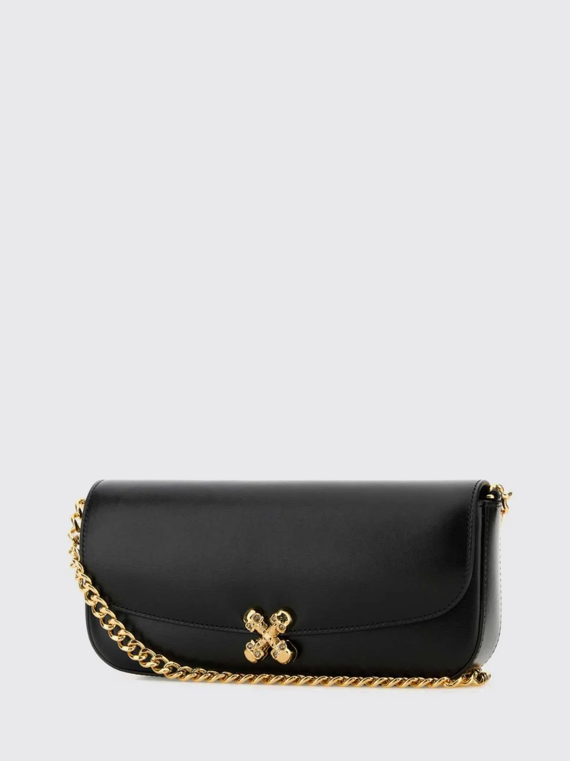 skull flower leather bag