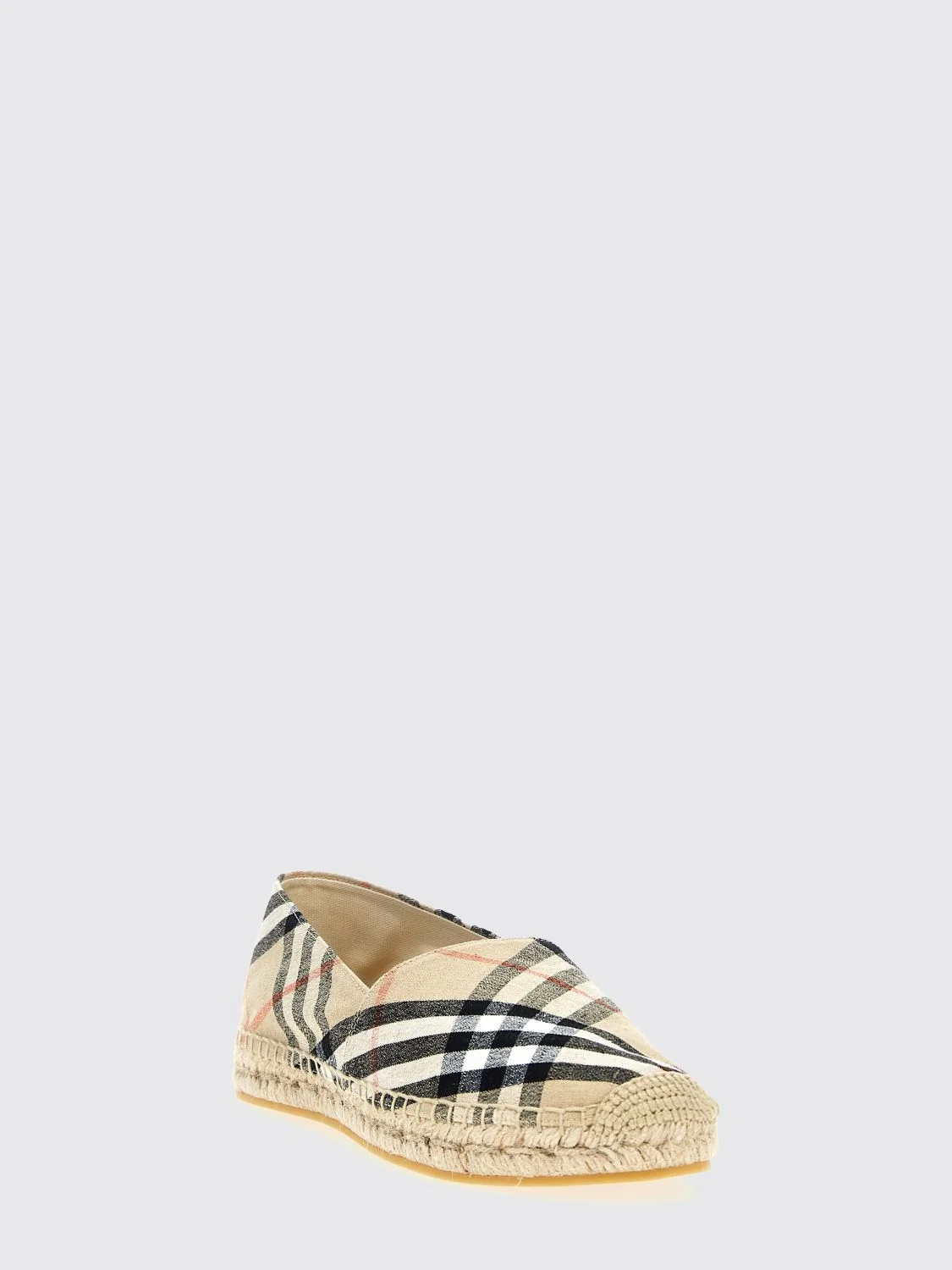 BURBERRY 36 mews espadrilles in vintage print linen