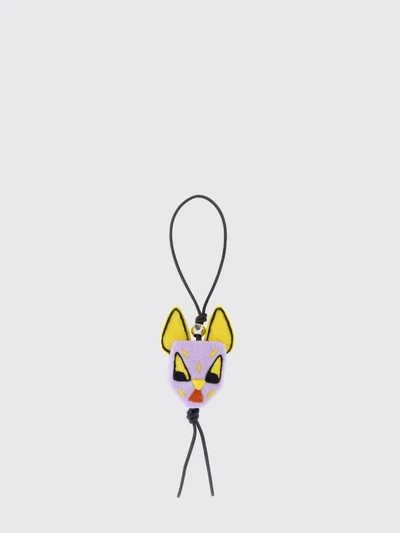 multicolor felt cat keychain