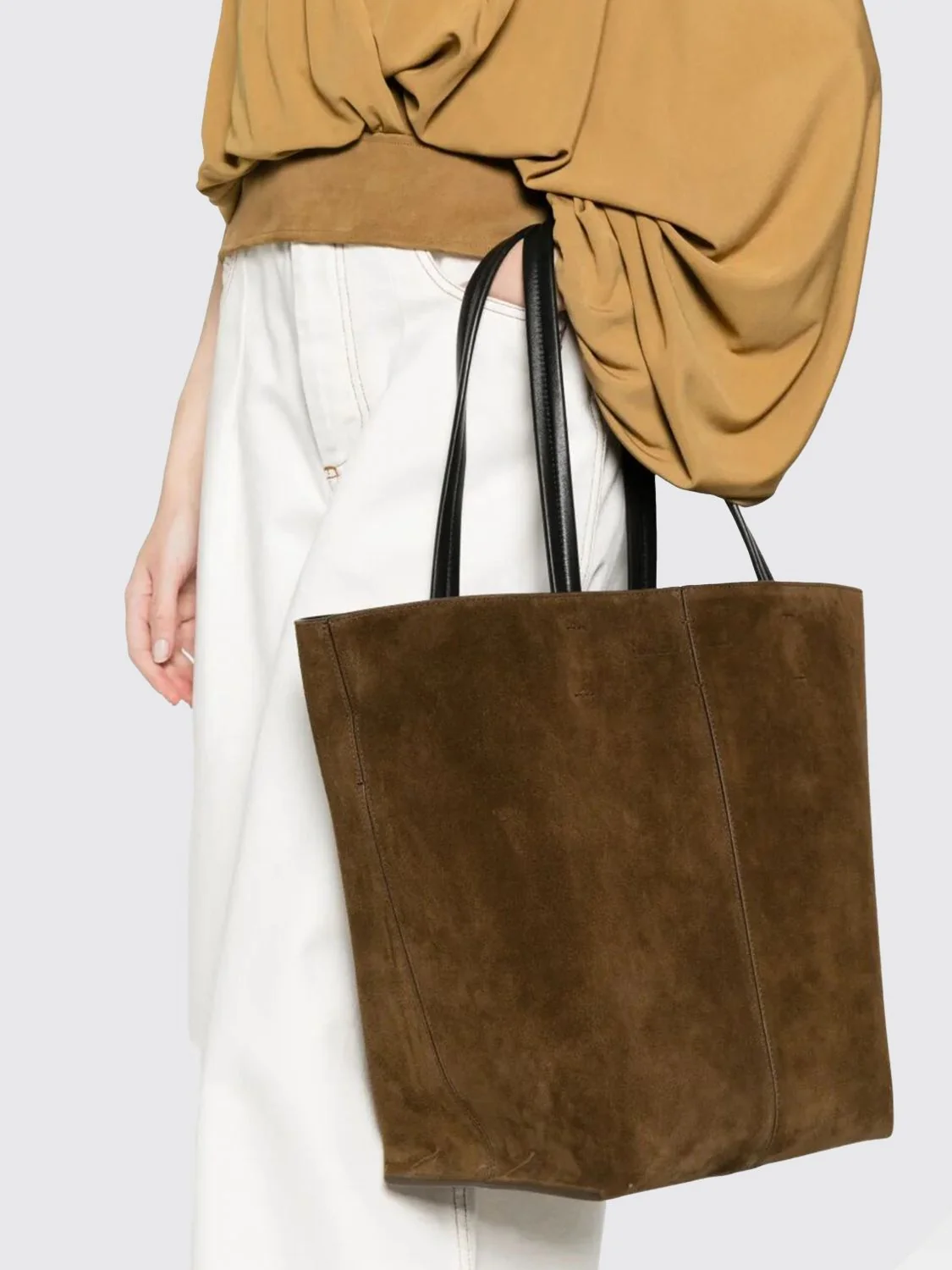PHOEBE PHILO OS pot cabas suede bag
