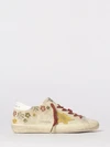 super-star used suede sneakers with embroidered flowers