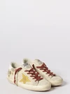 super-star used suede sneakers with embroidered flowers
