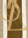 striped cotton blend scarf with ysl monogram