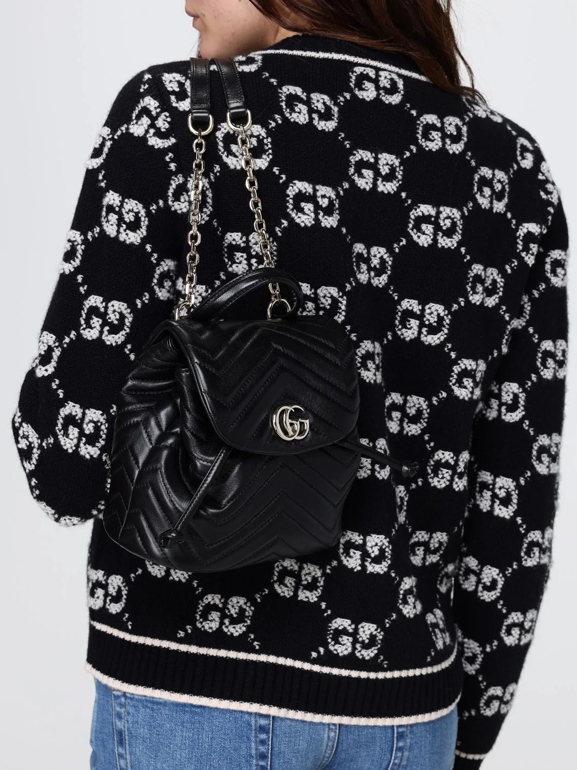 GUCCI OS gg marmont chevron quilted nappa backpack