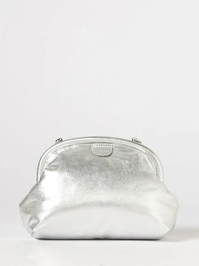laminated faux leather clutch
