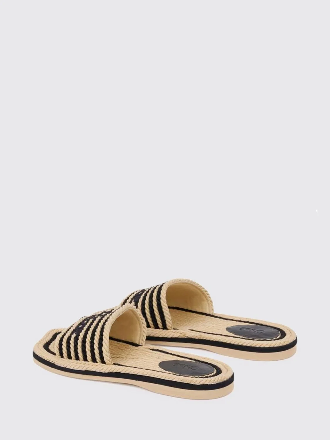 striped woven rope sliders chloé