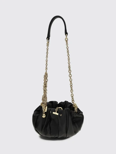 plissé draped leather bag chloé
