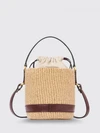 charms raffia and leather bucket bag chloé