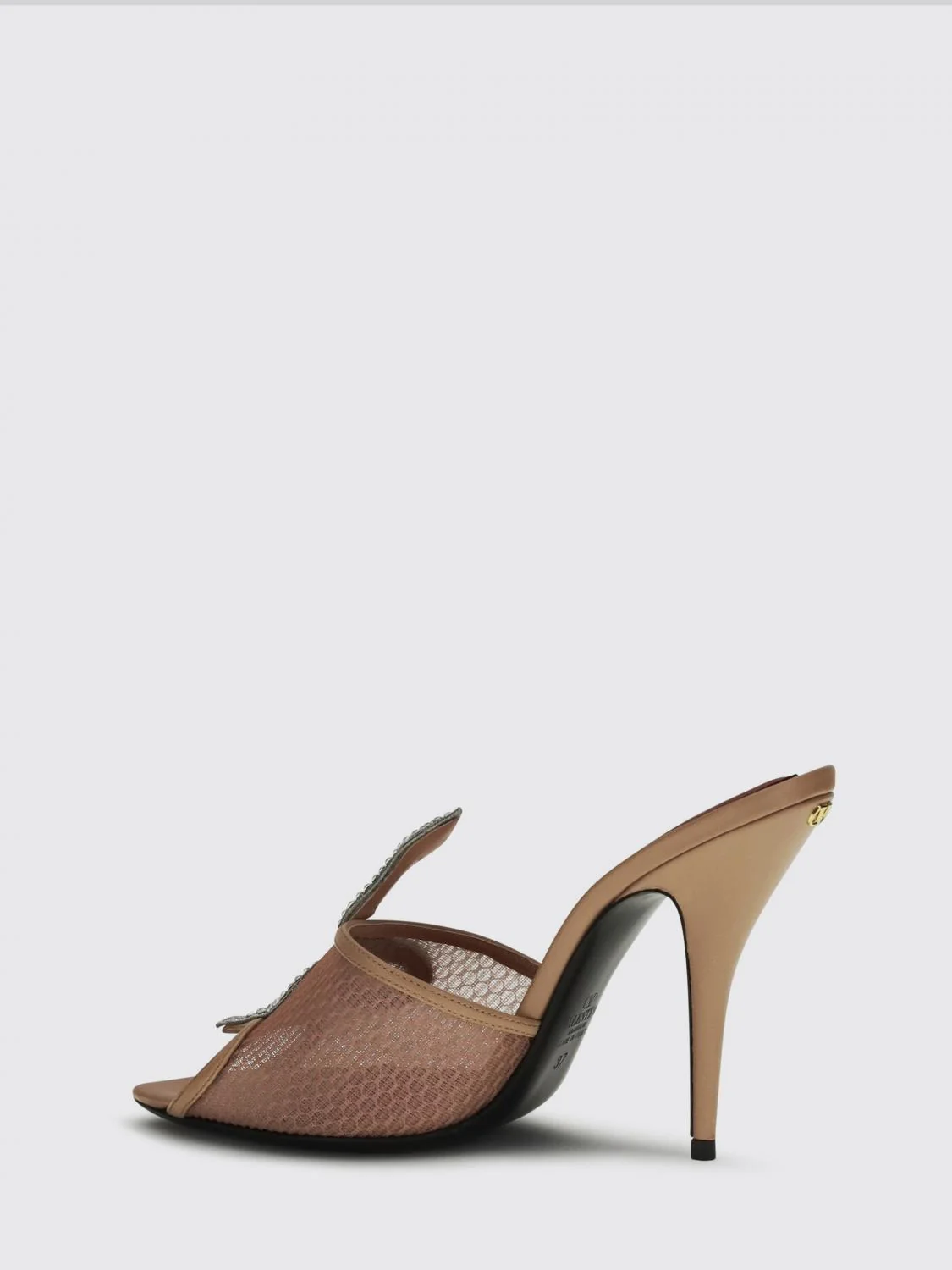 coeur vipère rhinestone mesh nylon mules