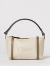 chloé carry cotton bag with jacquard logo