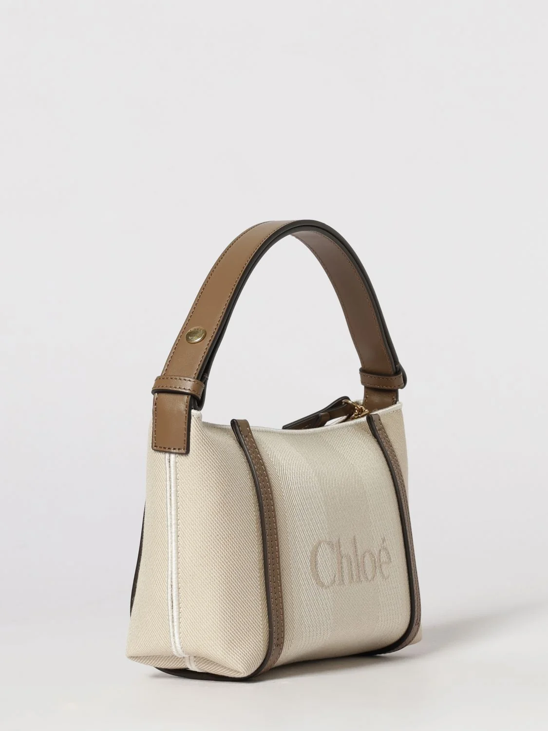 chloé carry cotton bag with jacquard logo