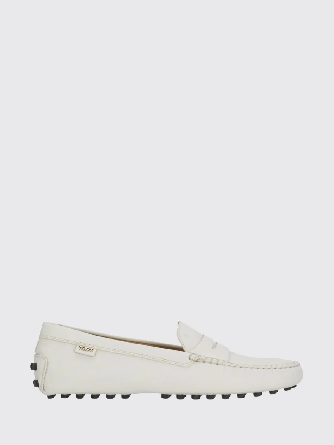 driver loafers in calfskin leather with classic rubber pebble sole