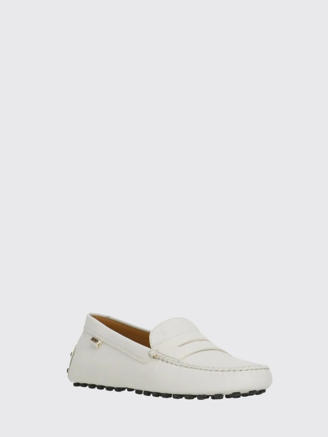 driver loafers in calfskin leather with classic rubber pebble sole