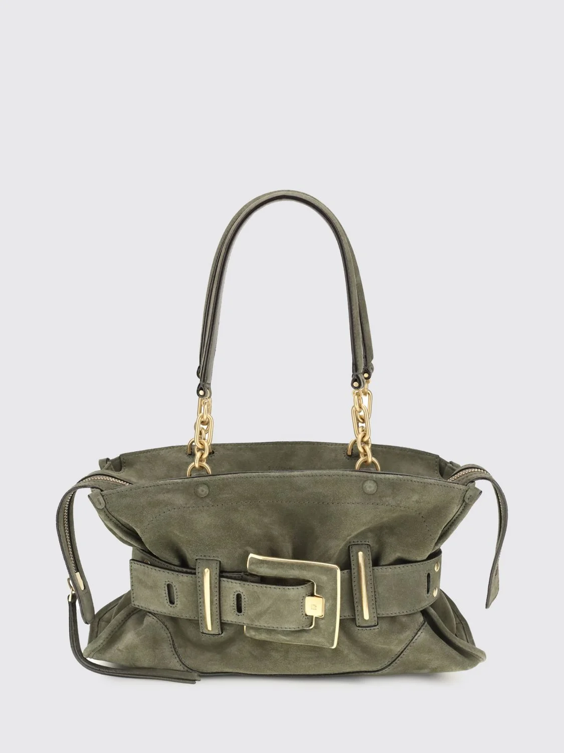 BALMAIN OS anthem suede bag