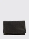 giornale woven leather clutch