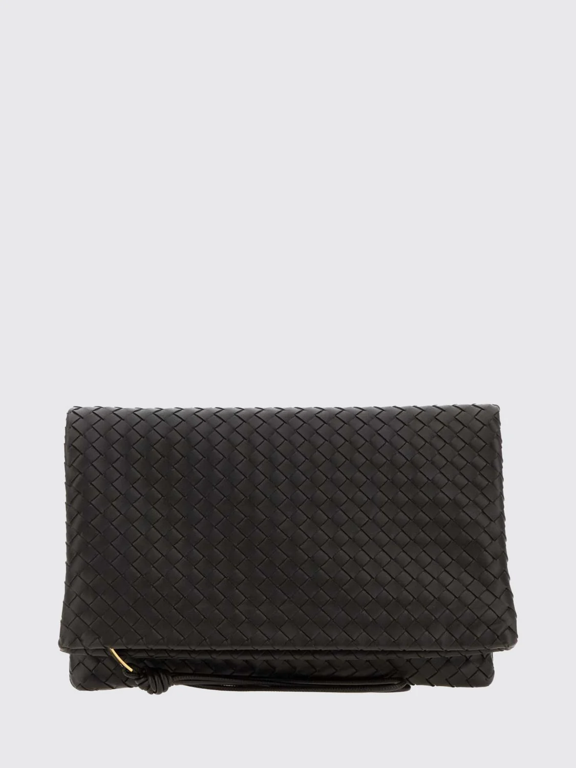 giornale woven leather clutch