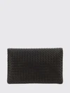 giornale woven leather clutch