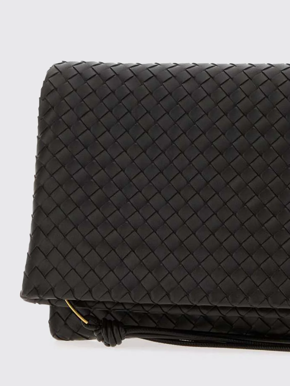 giornale woven leather clutch