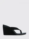 round suede wedge flip-flops
