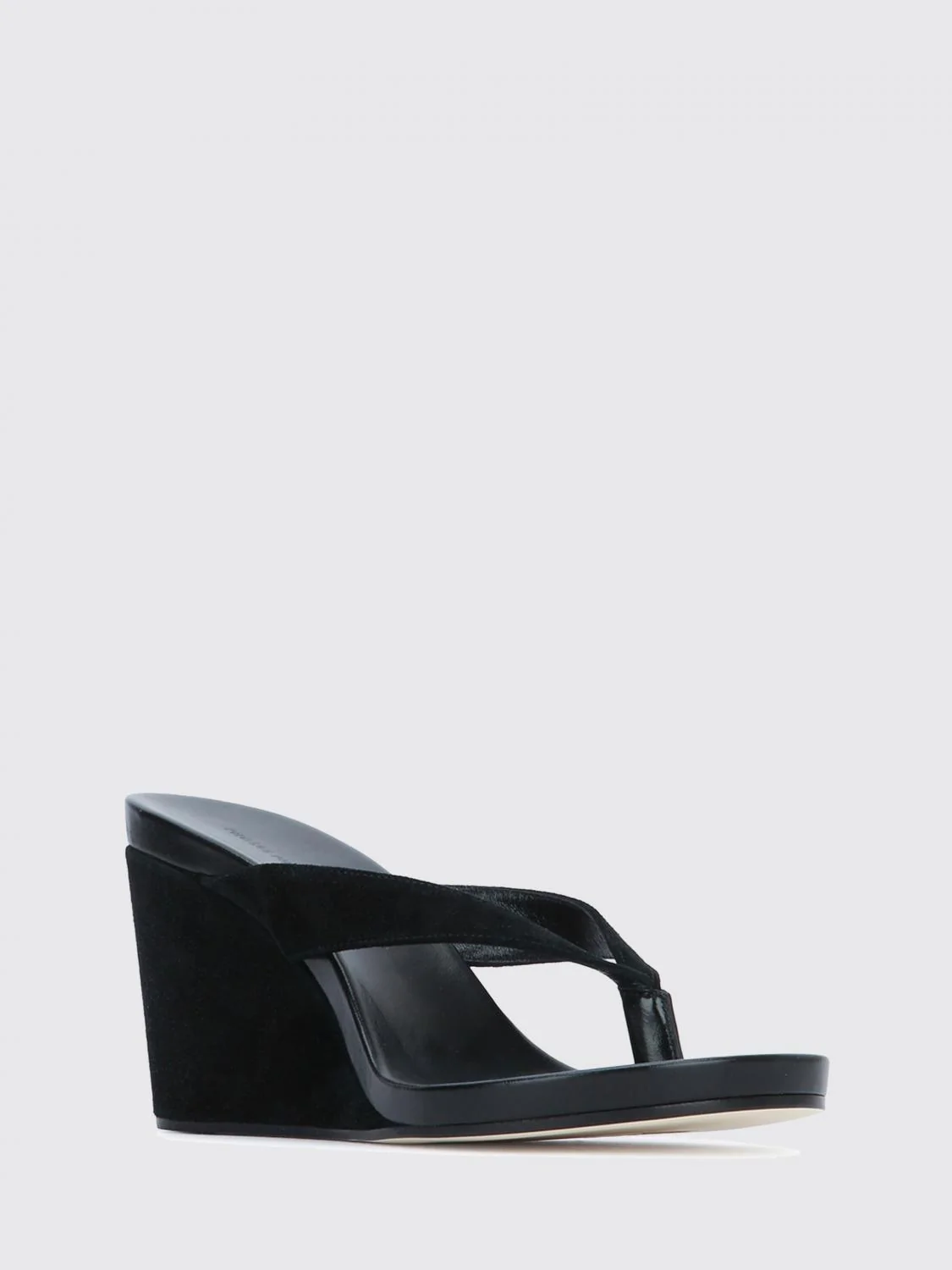 PHOEBE PHILO 40 round suede wedge flip-flops