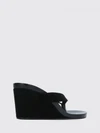 round suede wedge flip-flops