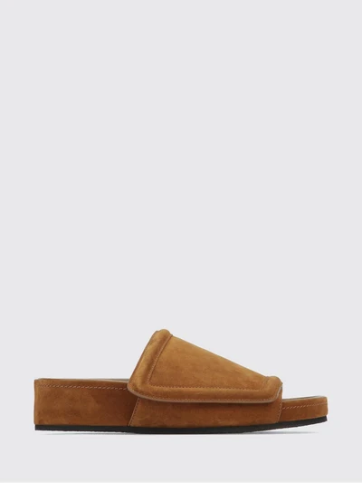 wide suede calfskin low-heeled mules