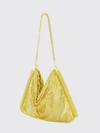 pixel aluminum shoulder bag with metal mesh handle