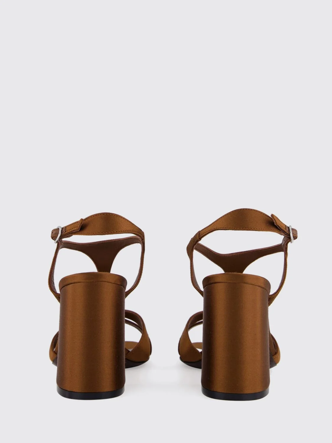 kesia satin t-strap sandals with a high block heel