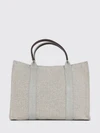 georgia canvas and leather top handle bag with magnetic closure