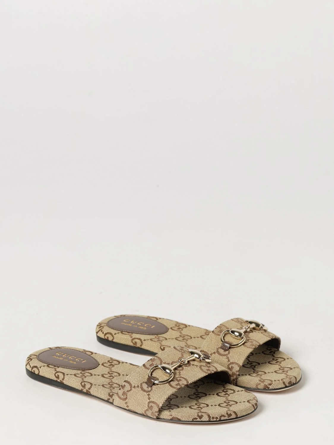 gg jacquard fabric mule sandals with horsebit detail