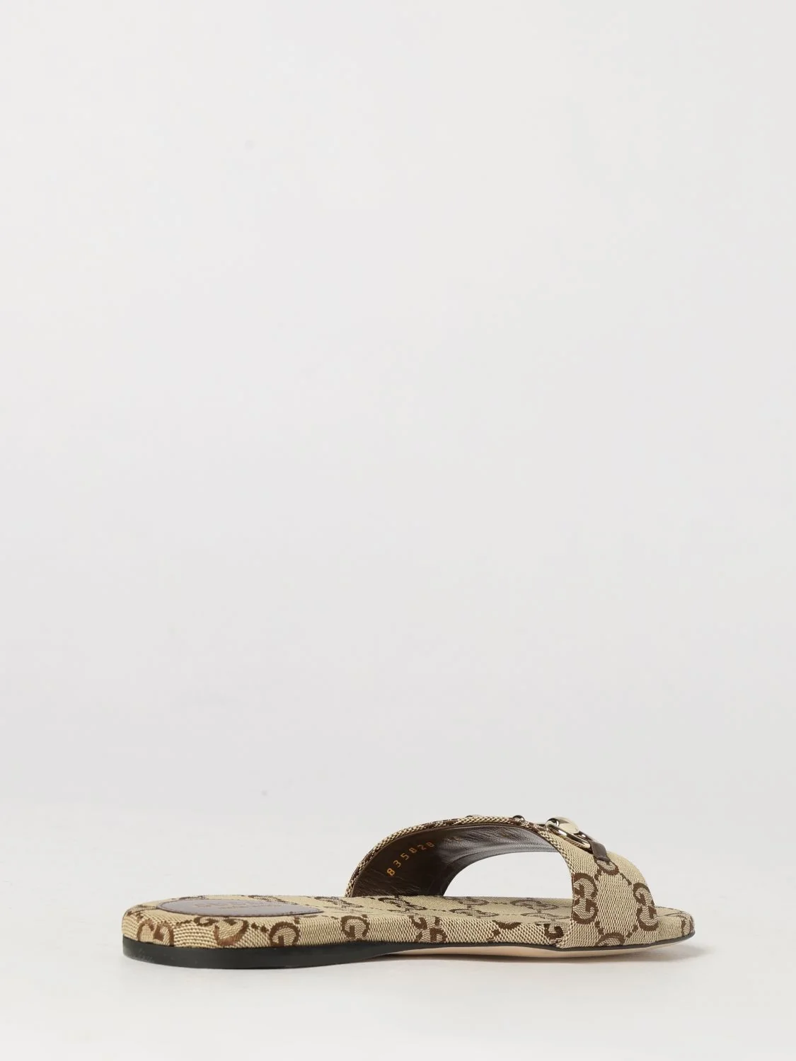 gg jacquard fabric mule sandals with horsebit detail