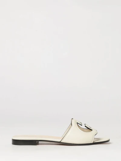 smooth leather mules with gg monogram and square toe