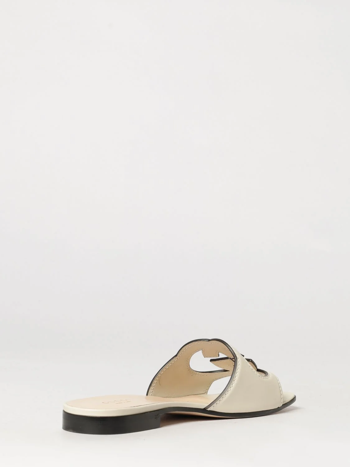 smooth leather mules with gg monogram and square toe