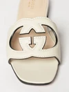 smooth leather mules with gg monogram and square toe