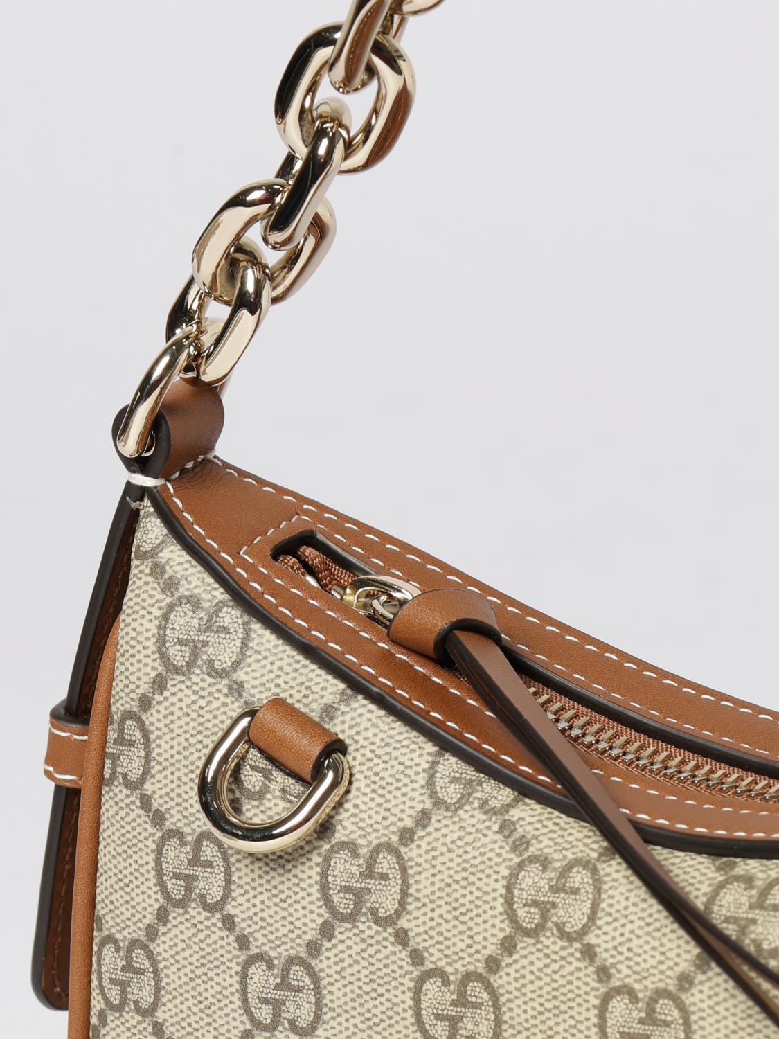 small gg emblem striped gg supreme shoulder bag