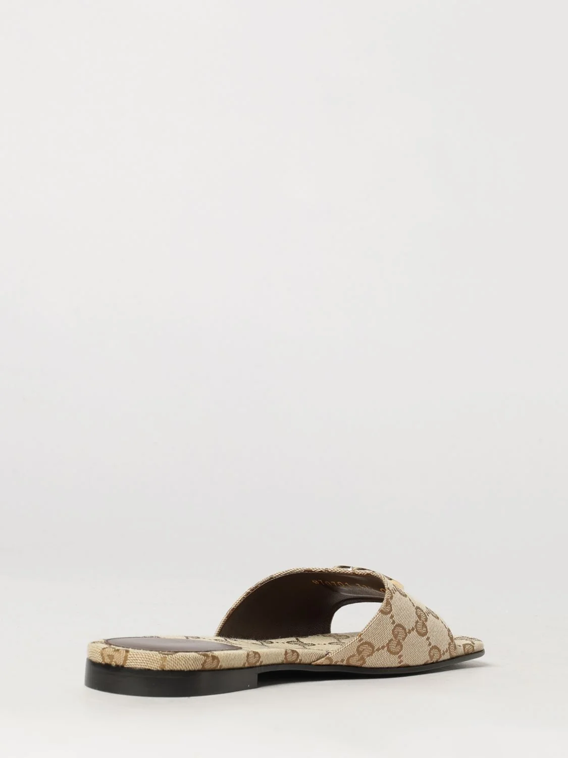 jacquard cotton mules with gg monogram and square toe